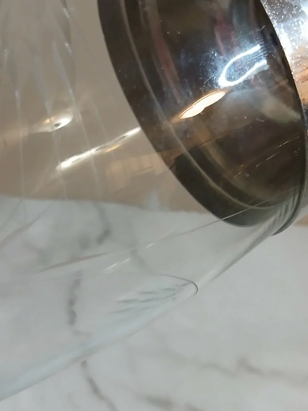 Vintage Etched Glass-Wheat Pattern Elegant Cocktail Shaker